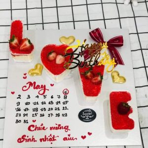 bánh kem tươi set LOVE mẫu 3 tặng người yêu/ vợ / chồng